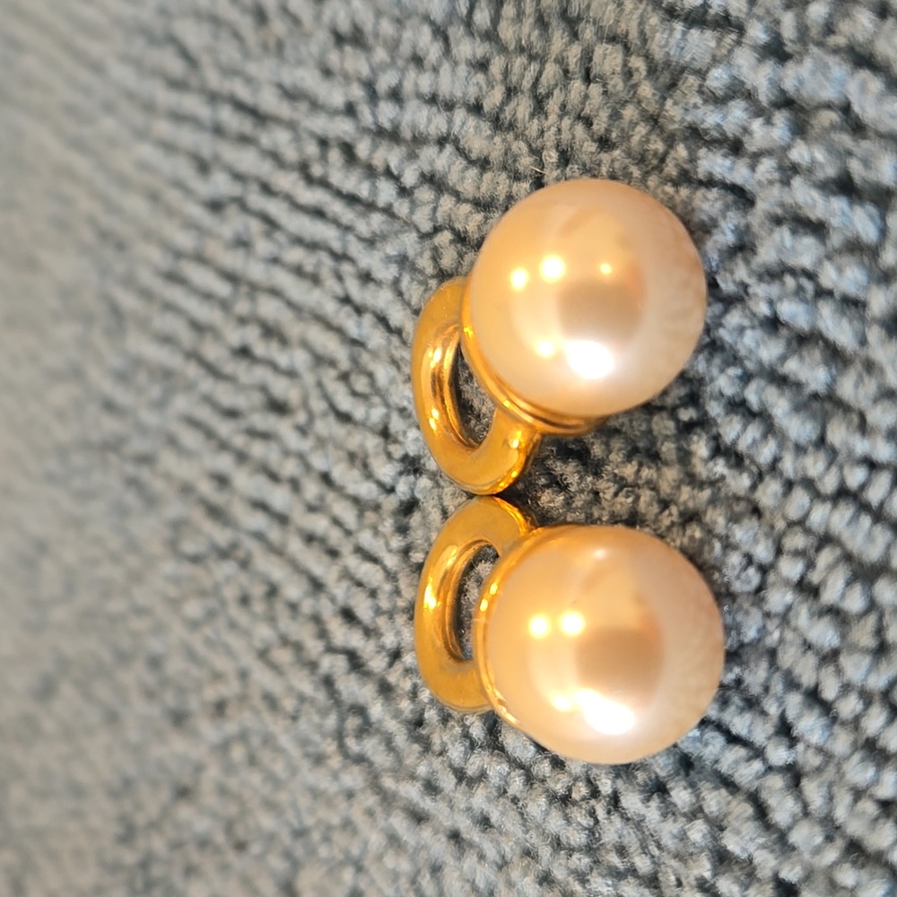 Pearl Drop Dangle Charms Gold Tone | Interchangeable Earring or Necklace Charms - Picture 2 of 5